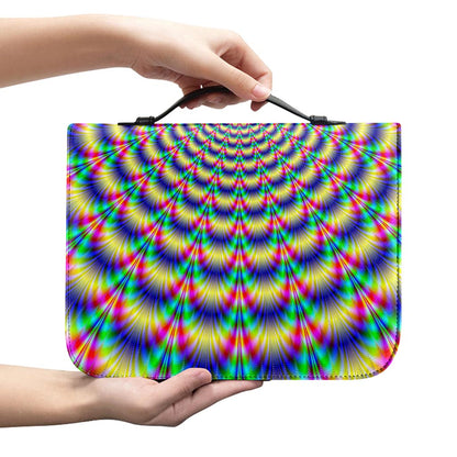 Psychedelic Explosion Optical Illusion Leather Bible Cover