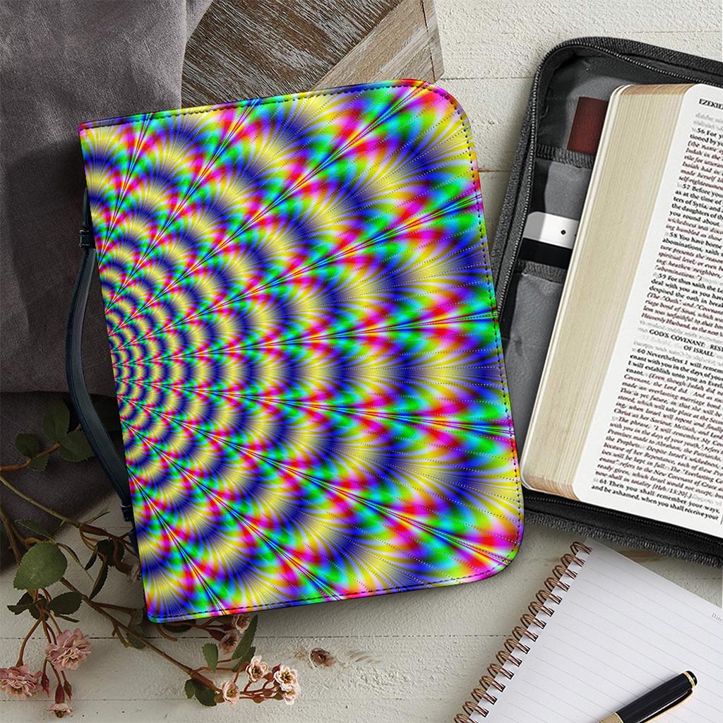 Psychedelic Explosion Optical Illusion Leather Bible Cover
