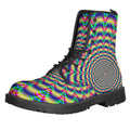 Psychedelic Explosion Optical Illusion Lace-Up Boots