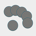 Psychedelic Explosion Optical Illusion Leather Coaster Set
