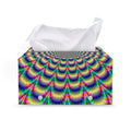Psychedelic Explosion Optical Illusion Leather Tissue Box Cover