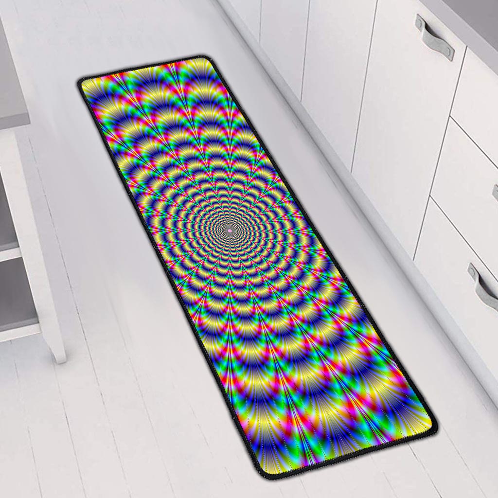 Psychedelic Explosion Optical Illusion Long Kitchen Mat