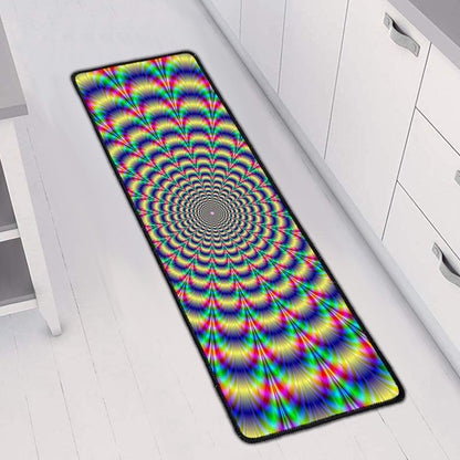 Psychedelic Explosion Optical Illusion Long Kitchen Mat