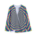 Psychedelic Explosion Optical Illusion Long Sleeve Short Coat