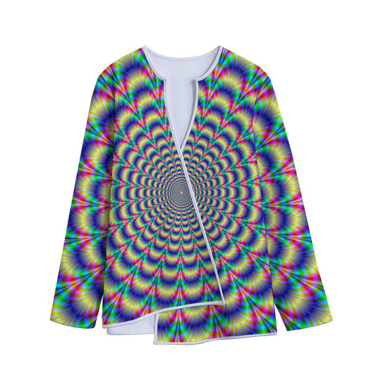 Psychedelic Explosion Optical Illusion Long Sleeve Short Coat
