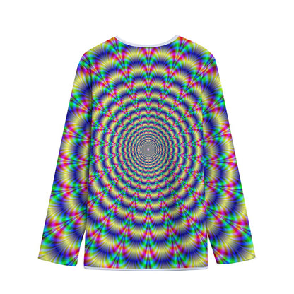 Psychedelic Explosion Optical Illusion Long Sleeve Short Coat