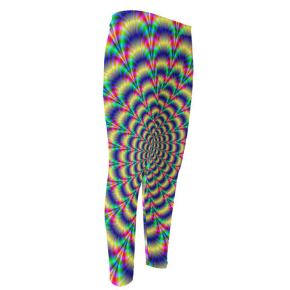 Psychedelic Explosion Optical Illusion Men's Compression Pants