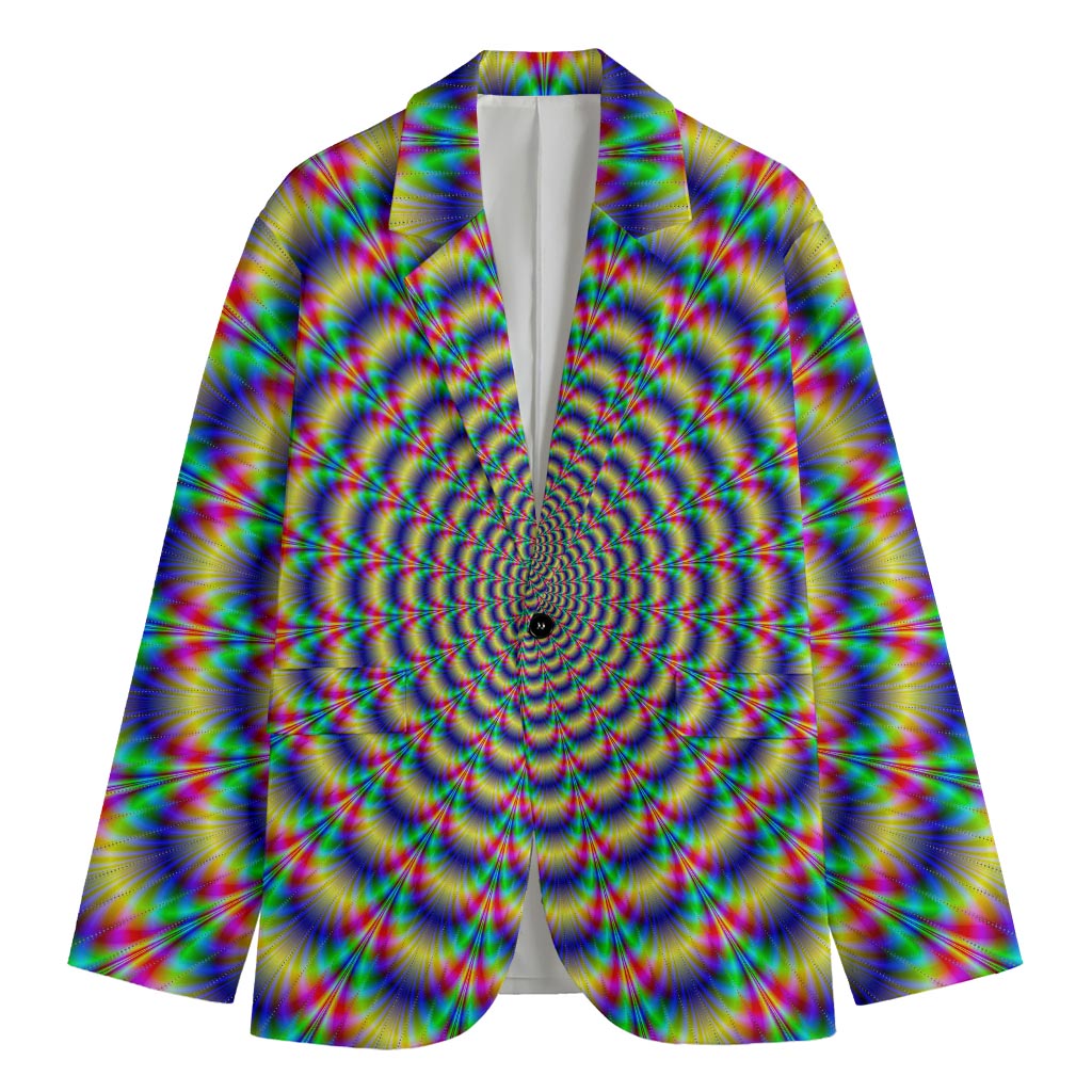 Psychedelic Explosion Optical Illusion Men's Cotton Blazer