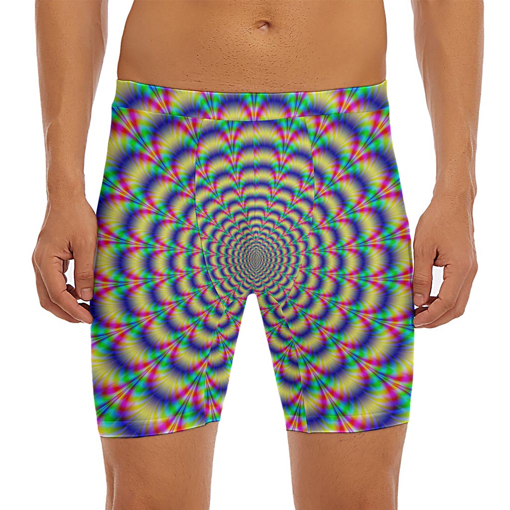 Psychedelic Explosion Optical Illusion Men's Long Boxer Briefs