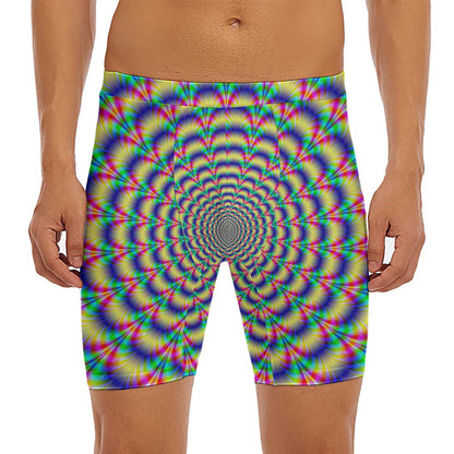 Psychedelic Explosion Optical Illusion Men's Long Boxer Briefs