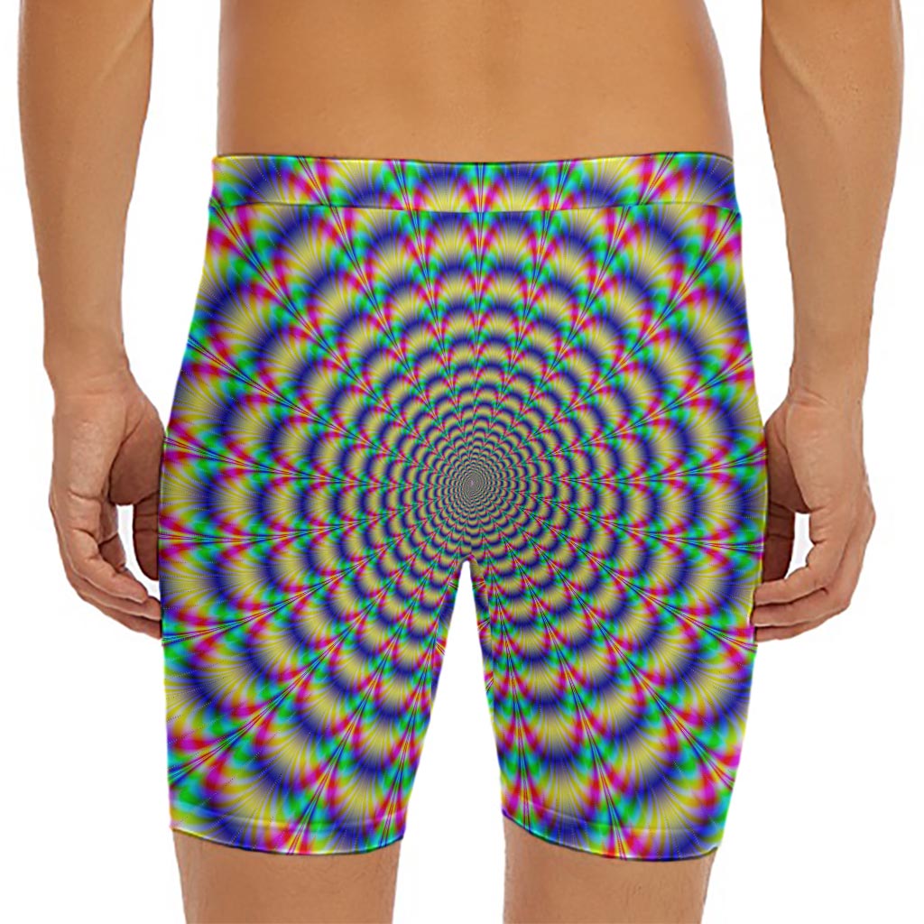 Psychedelic Explosion Optical Illusion Men's Long Boxer Briefs
