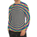 Psychedelic Explosion Optical Illusion Men's Long Sleeve Rash Guard
