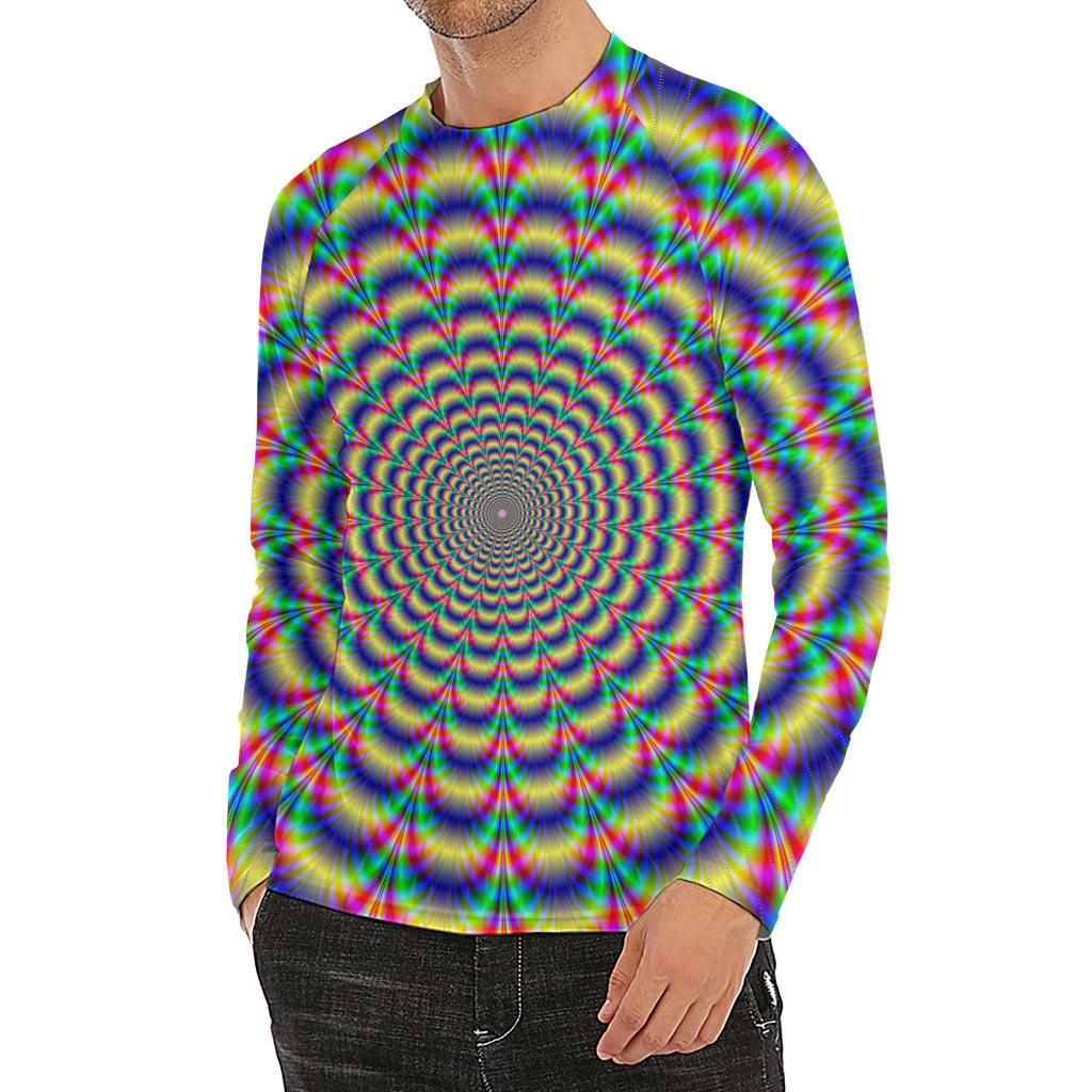 Psychedelic Explosion Optical Illusion Men's Long Sleeve Rash Guard