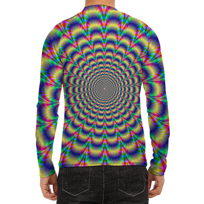Psychedelic Explosion Optical Illusion Men's Long Sleeve Rash Guard