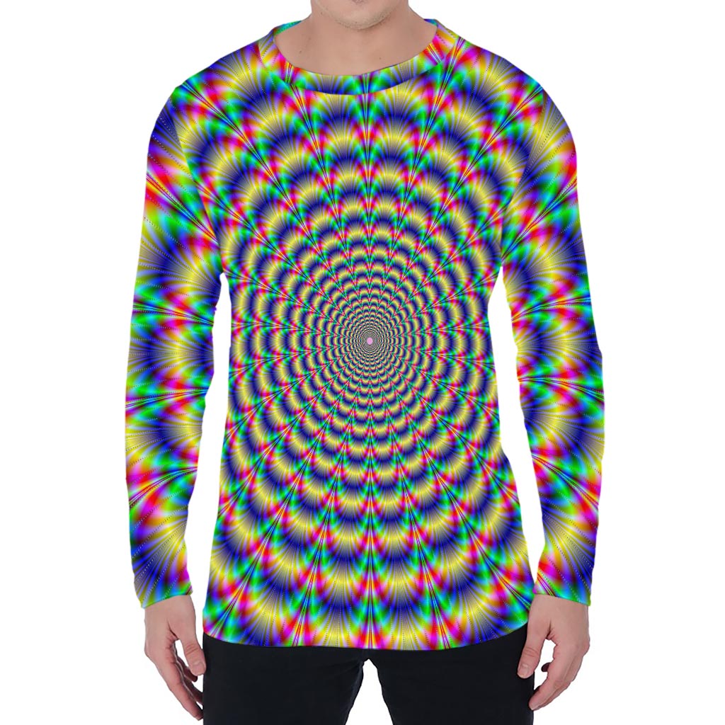 Psychedelic Explosion Optical Illusion Men's Long Sleeve T-Shirt