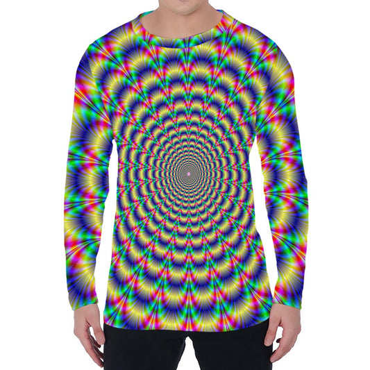 Psychedelic Explosion Optical Illusion Men's Long Sleeve T-Shirt