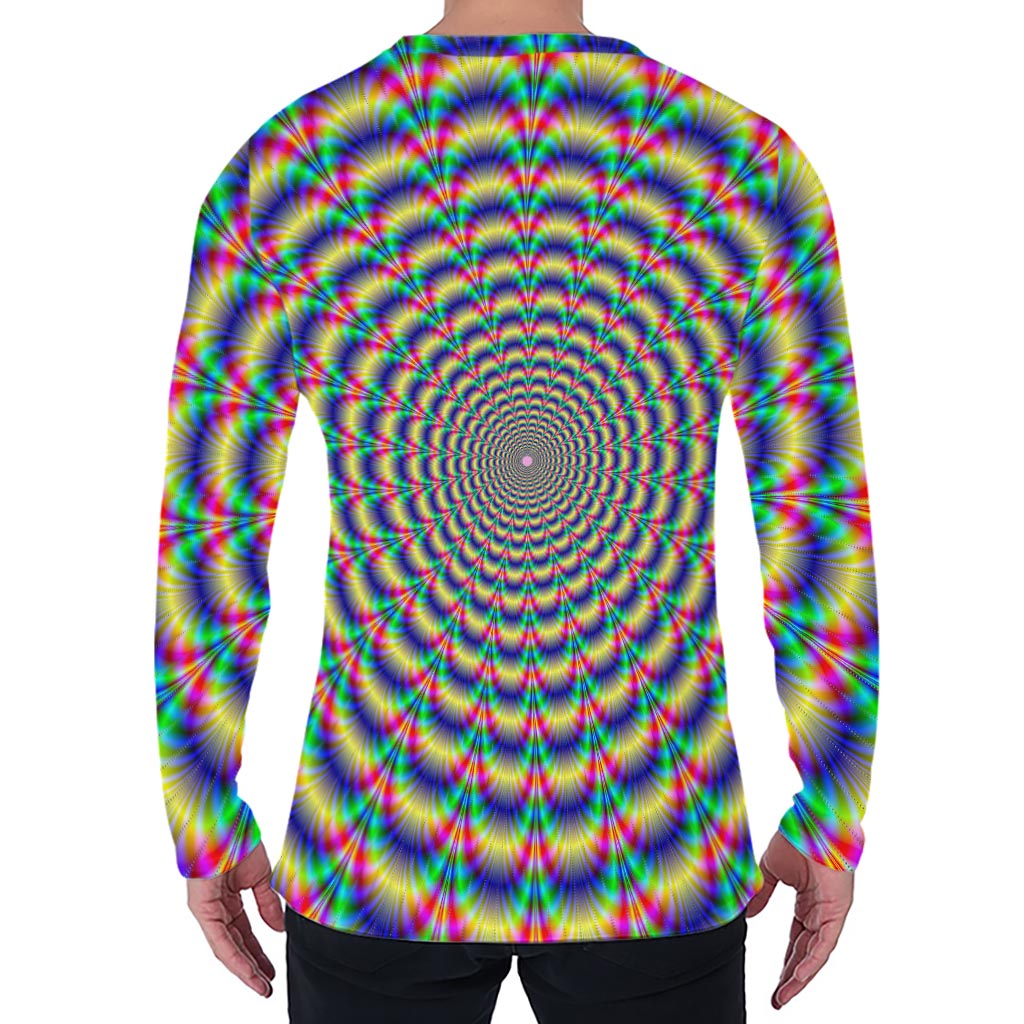 Psychedelic Explosion Optical Illusion Men's Long Sleeve T-Shirt
