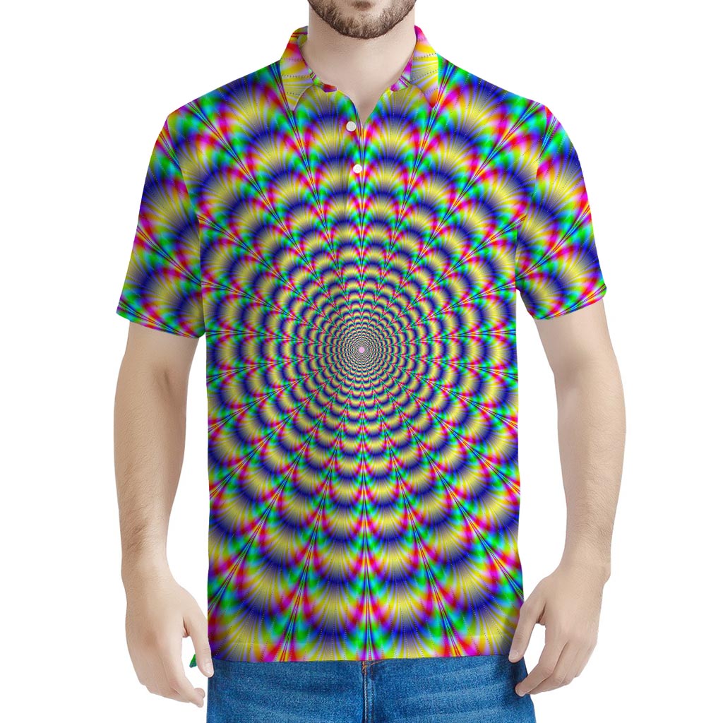 Psychedelic Explosion Optical Illusion Men's Polo Shirt