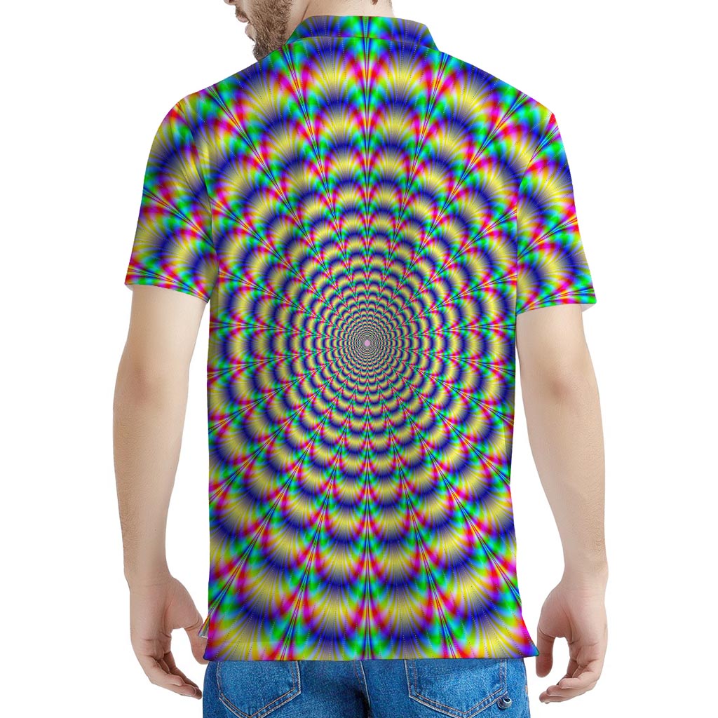 Psychedelic Explosion Optical Illusion Men's Polo Shirt