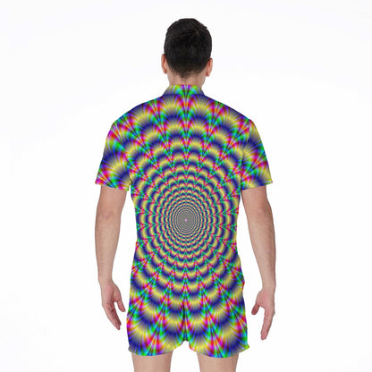 Psychedelic Explosion Optical Illusion Men's Rompers