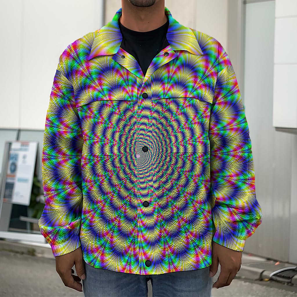 Psychedelic Explosion Optical Illusion Men's Shirt Jacket