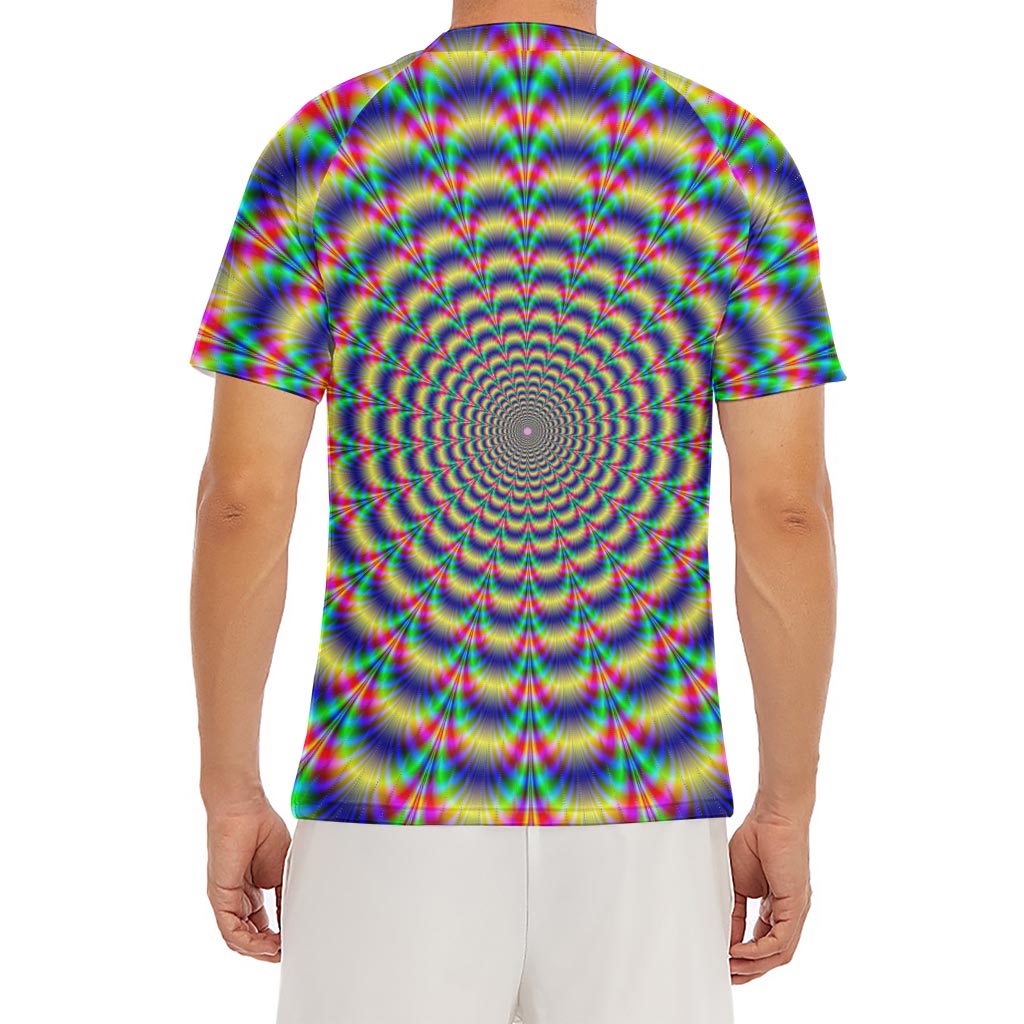 Psychedelic Explosion Optical Illusion Men's Short Sleeve Rash Guard