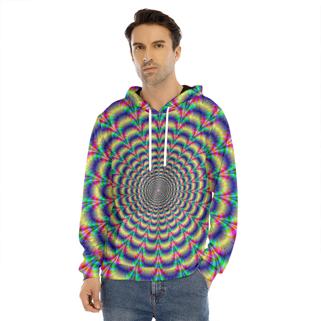 Psychedelic Explosion Optical Illusion Men's Velvet Pullover Hoodie