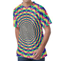 Psychedelic Explosion Optical Illusion Men's Velvet T-Shirt