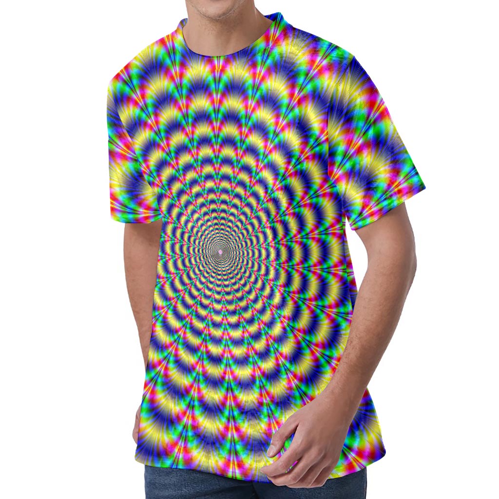 Psychedelic Explosion Optical Illusion Men's Velvet T-Shirt