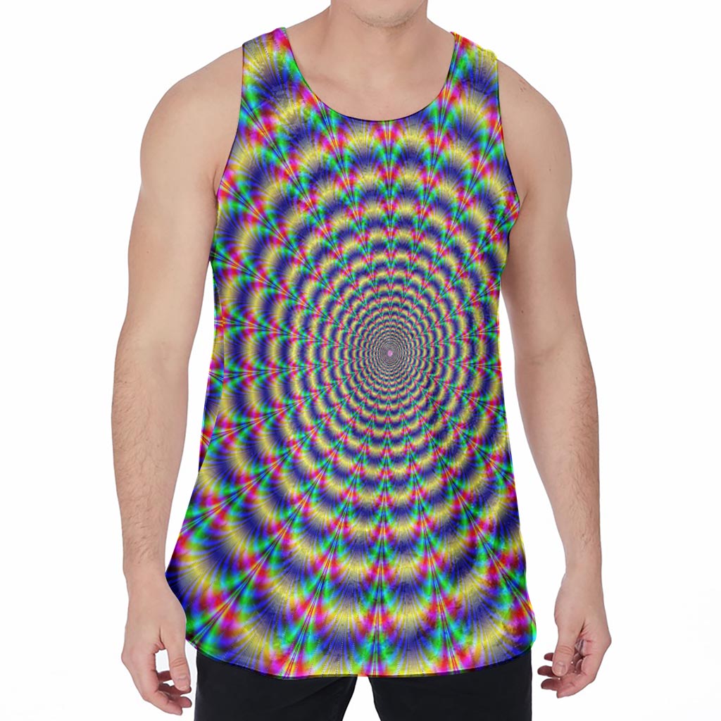 Psychedelic Explosion Optical Illusion Men's Velvet Tank Top