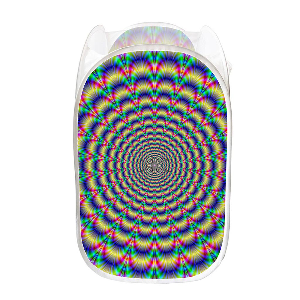 Psychedelic Explosion Optical Illusion Mesh Laundry Hamper