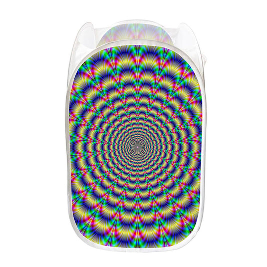 Psychedelic Explosion Optical Illusion Mesh Laundry Hamper