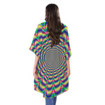Psychedelic Explosion Optical Illusion Open Front Beach Cover Up