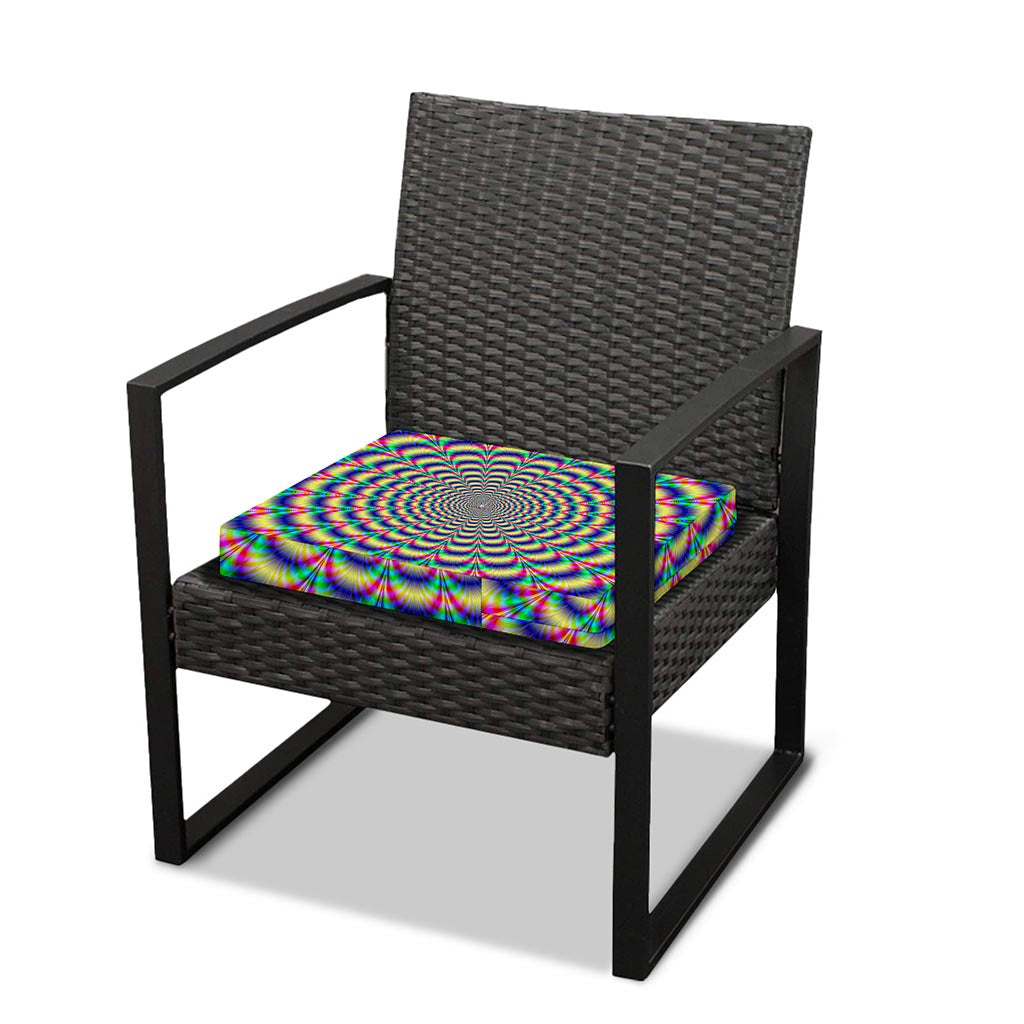 Psychedelic Explosion Optical Illusion Outdoor Seat Cushion Cover