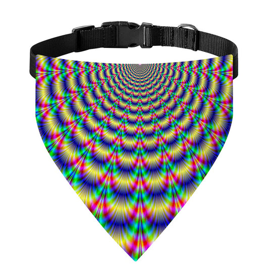 Psychedelic Explosion Optical Illusion Over The Collar Dog Bandana