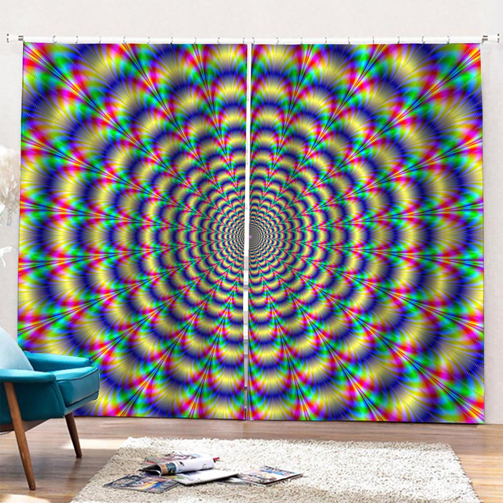 Psychedelic Explosion Optical Illusion Pencil Pleat Curtains