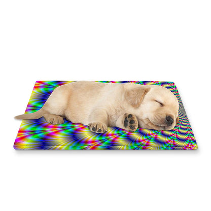 Psychedelic Explosion Optical Illusion Pet Cooling Mat Cover