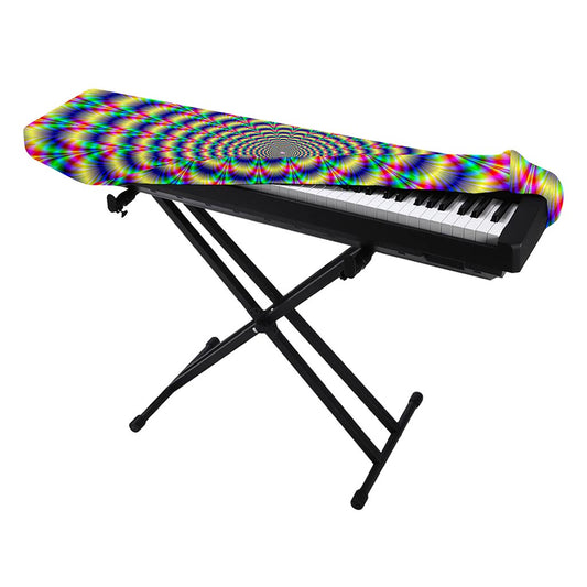 Psychedelic Explosion Optical Illusion Piano Keyboard Cover
