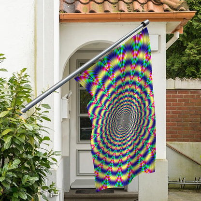Psychedelic Explosion Optical Illusion Polyester Flag