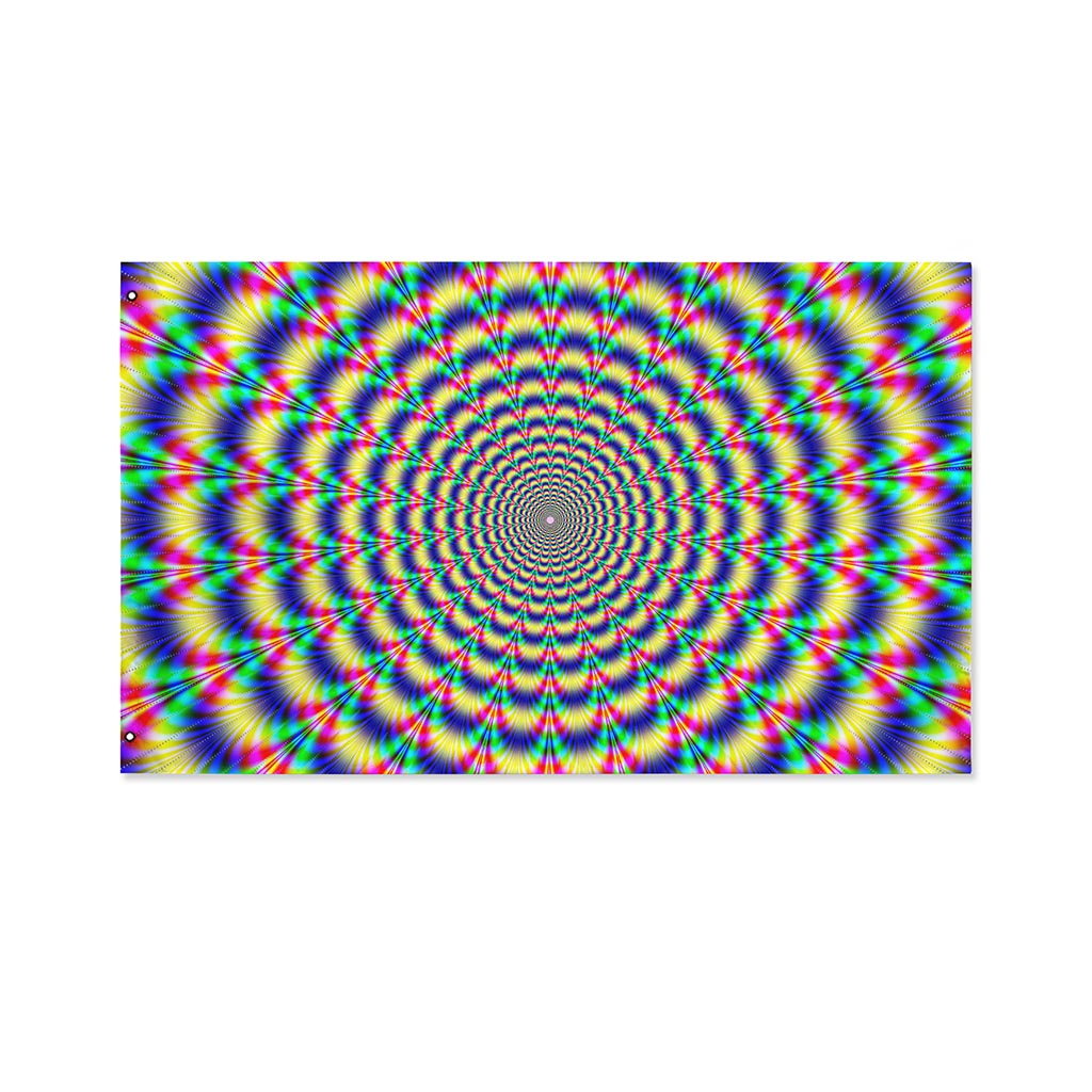 Psychedelic Explosion Optical Illusion Polyester Flag