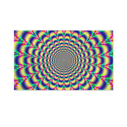 Psychedelic Explosion Optical Illusion Polyester Flag