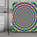 Psychedelic Explosion Optical Illusion Polyester Shower Curtain