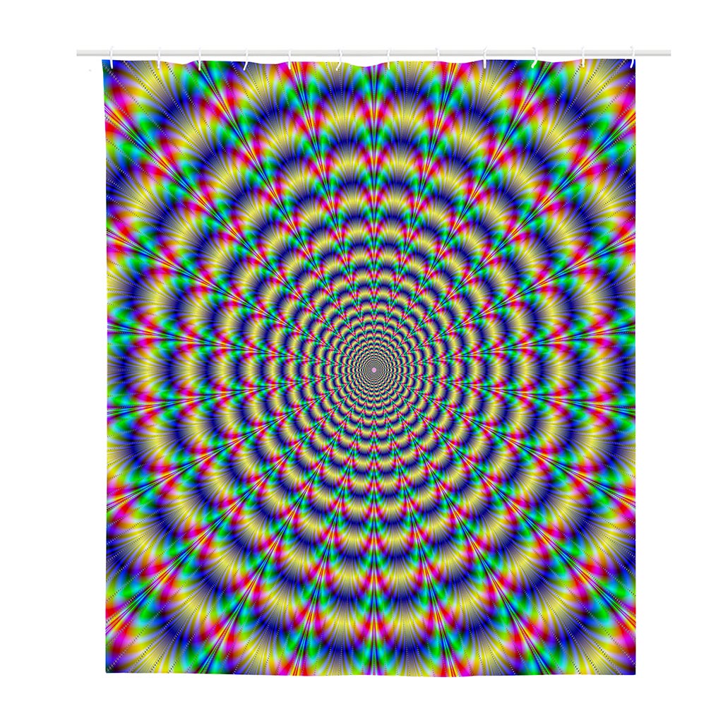 Psychedelic Explosion Optical Illusion Polyester Shower Curtain