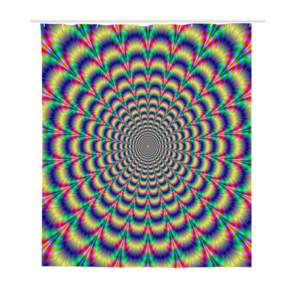 Psychedelic Explosion Optical Illusion Polyester Shower Curtain