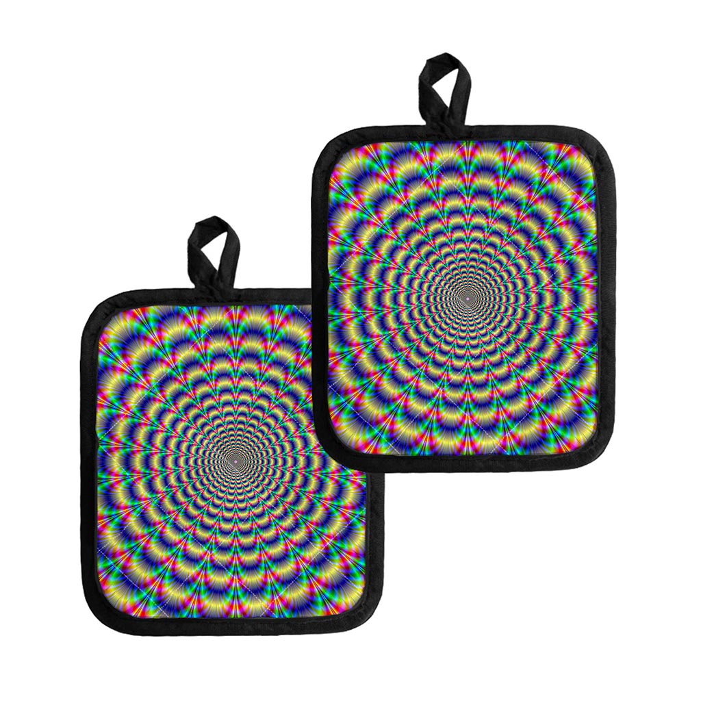 Psychedelic Explosion Optical Illusion Pot Holders