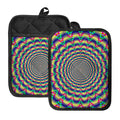 Psychedelic Explosion Optical Illusion Pot Holders With Pocket