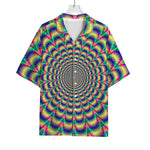 Psychedelic Explosion Optical Illusion Rayon Hawaiian Shirt