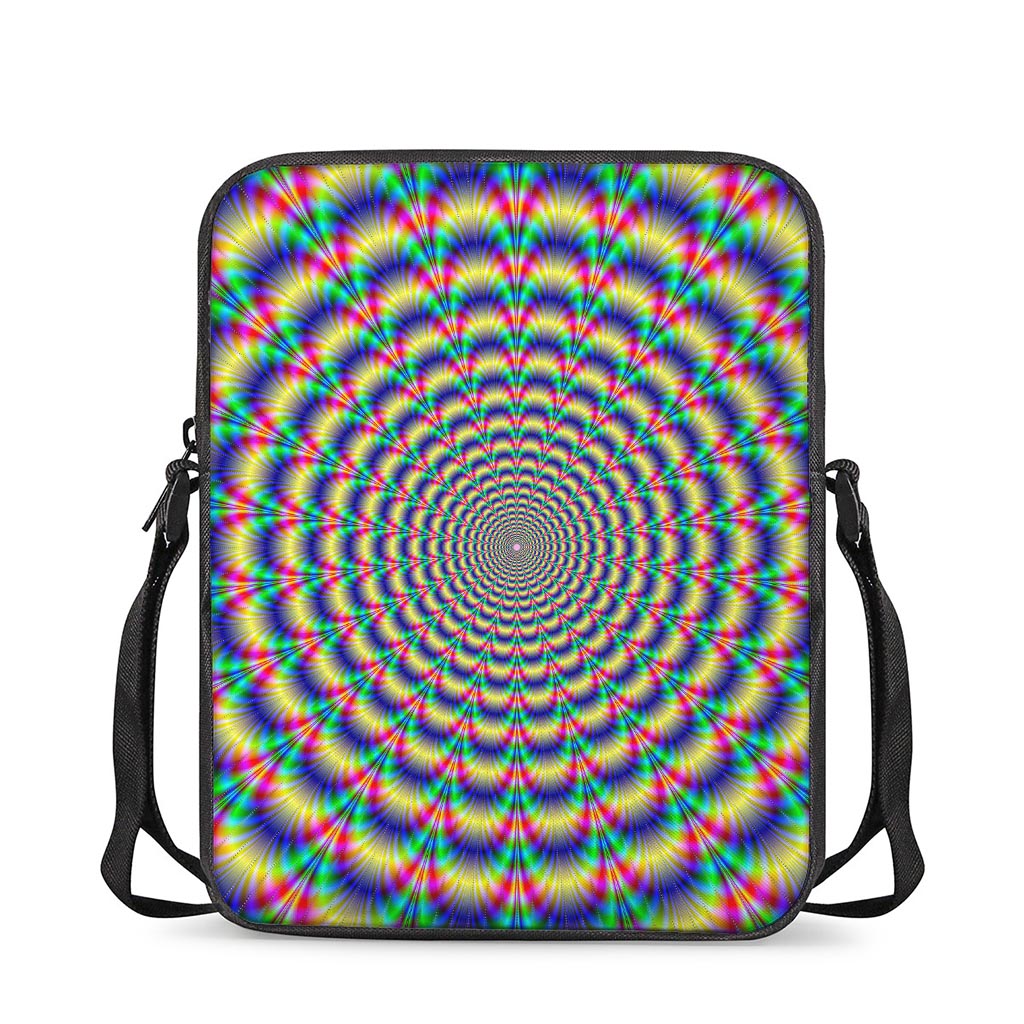 Psychedelic Explosion Optical Illusion Rectangular Crossbody Bag