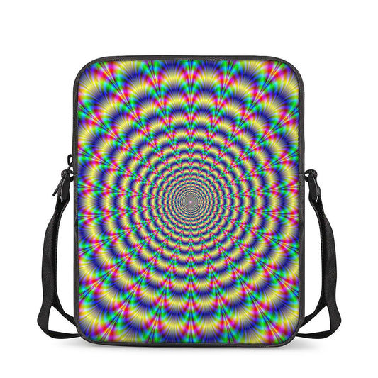 Psychedelic Explosion Optical Illusion Rectangular Crossbody Bag