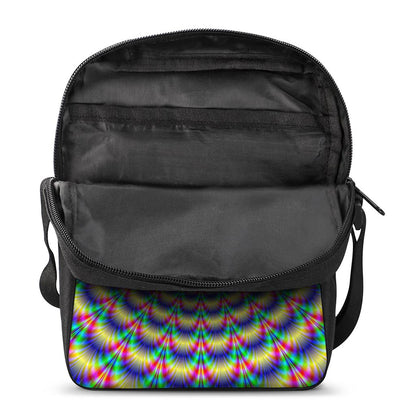 Psychedelic Explosion Optical Illusion Rectangular Crossbody Bag